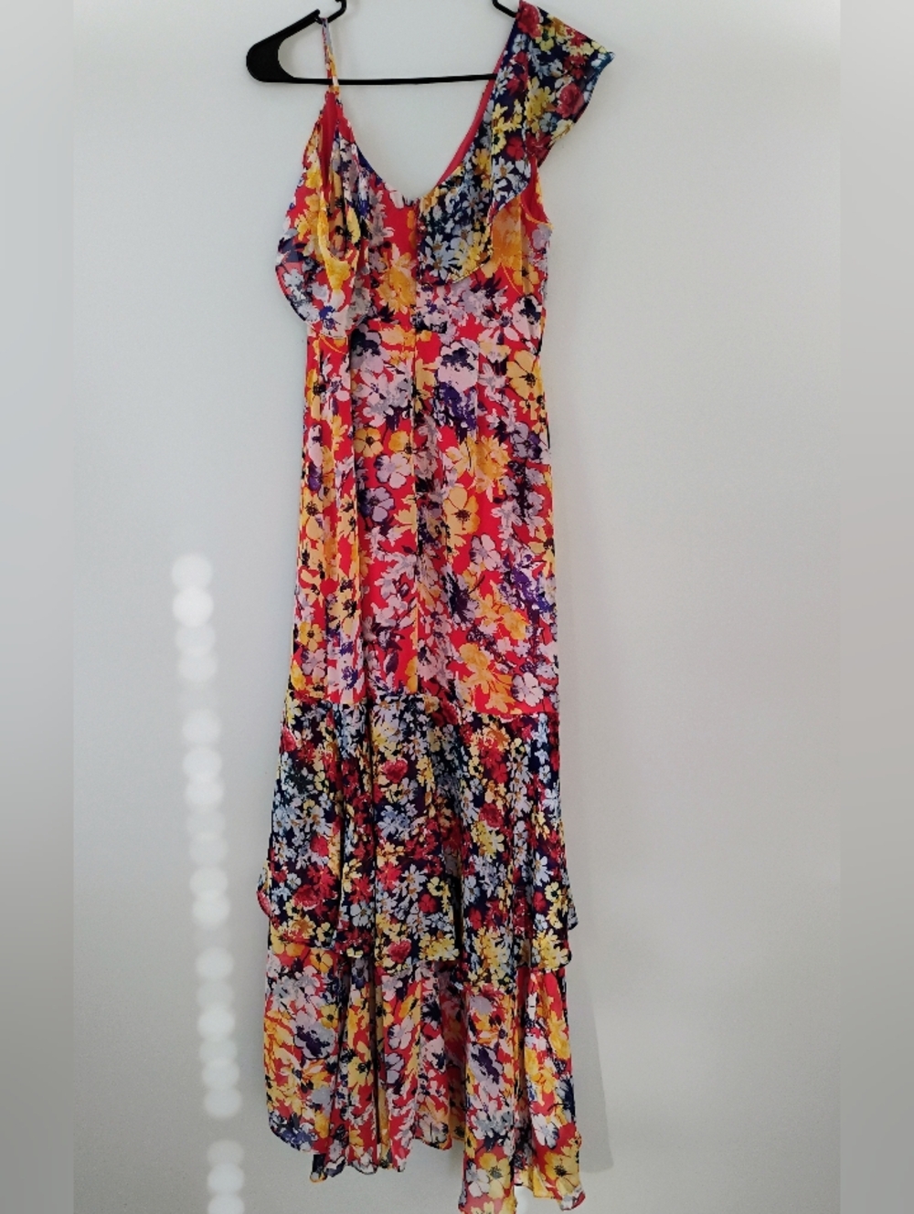 Lulu's Red Multi Floral High-Low Dress - Picture 4 of 9